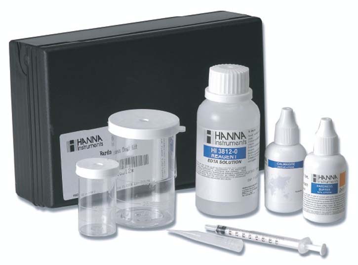 This is a very rough and inaccurate method of measuring water hardness PPM. An experienced process technician takes a measured amount of sample water, mixes it up with measured amounts of chemical Reagents and then count the number of drops of another chemical that cause the water under test to change color. 